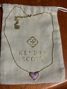 Kendra Scott Gold Ari heart necklace Violet Kyocera opal